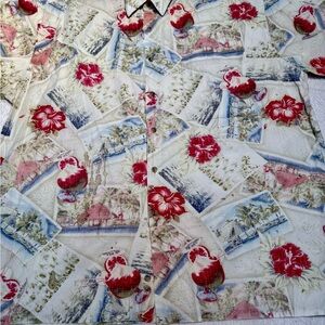 Vtg Pierre Cardin Men's Hawaiian Floral Print Shirt.Vacation,Cotton,linen,resort